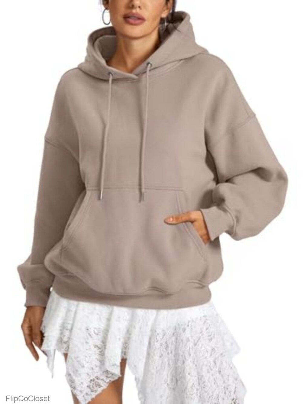Fleece Cotton Polyester Oversized Hoodie Kangaroo Pocket Pullover